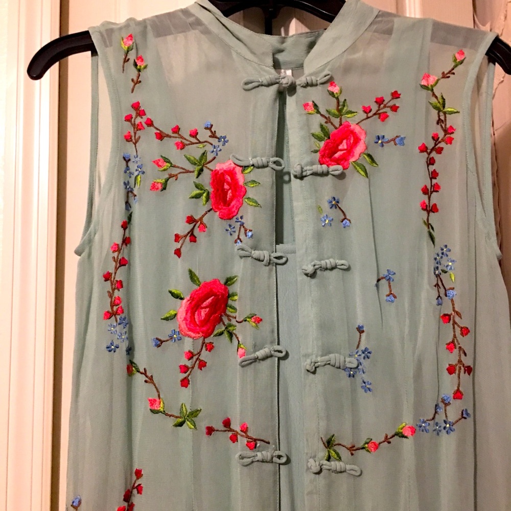 t Rose long embroidered dress/tunic NWOT